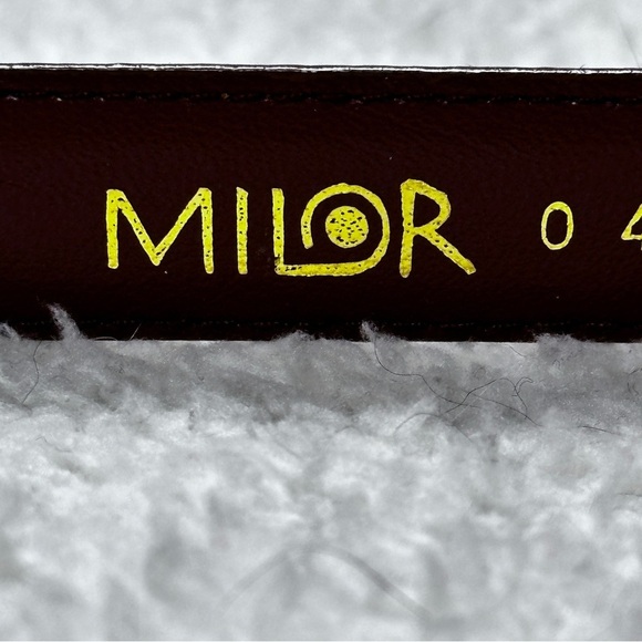 Milor genuine snake ? skin caramel  belt, gold & silver slim buckle S/M EUC! main image 6